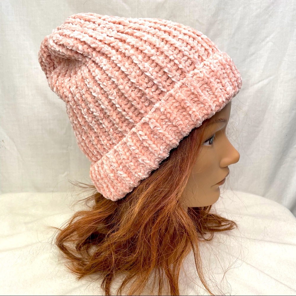 Soft and Warm Pink Knit Beanie Multi-Wear New With Tags